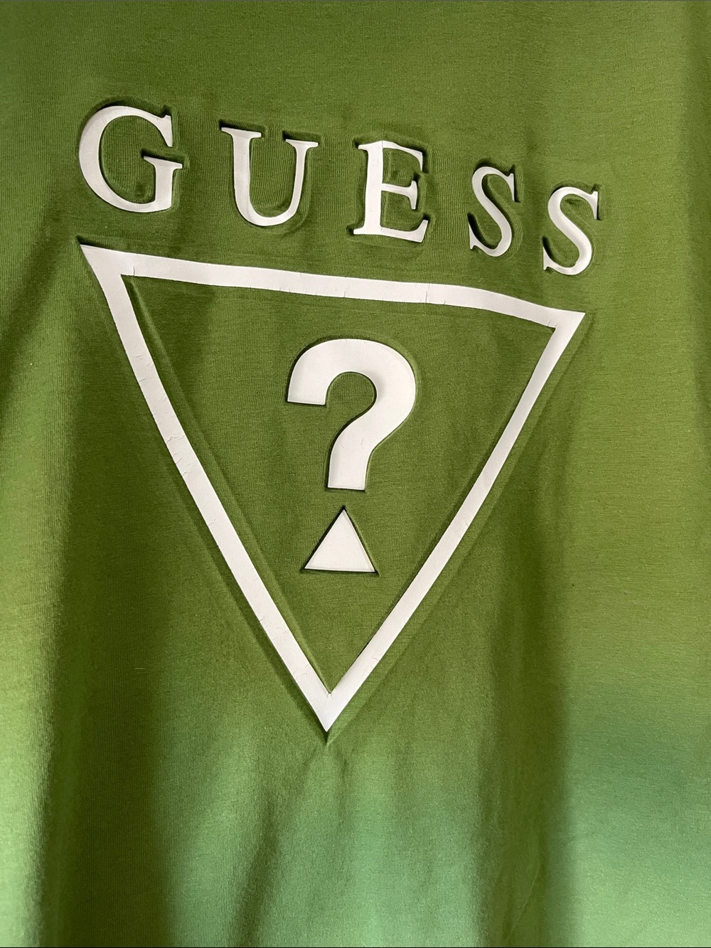Guess Men’s Olive Green White Logo Short Sleeve Tee Sz L Casual Summer Vacay - Picture 5 of 7